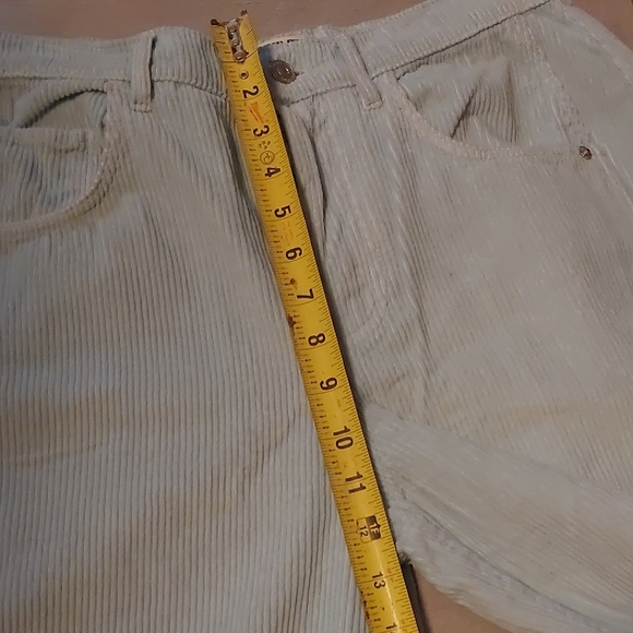 We The Free Good Luck Midrise Barrel Baby Blue Corduroy Pants Size 28 - Picture 6 of 8